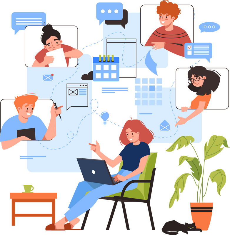 Online Meeting Illustration Design